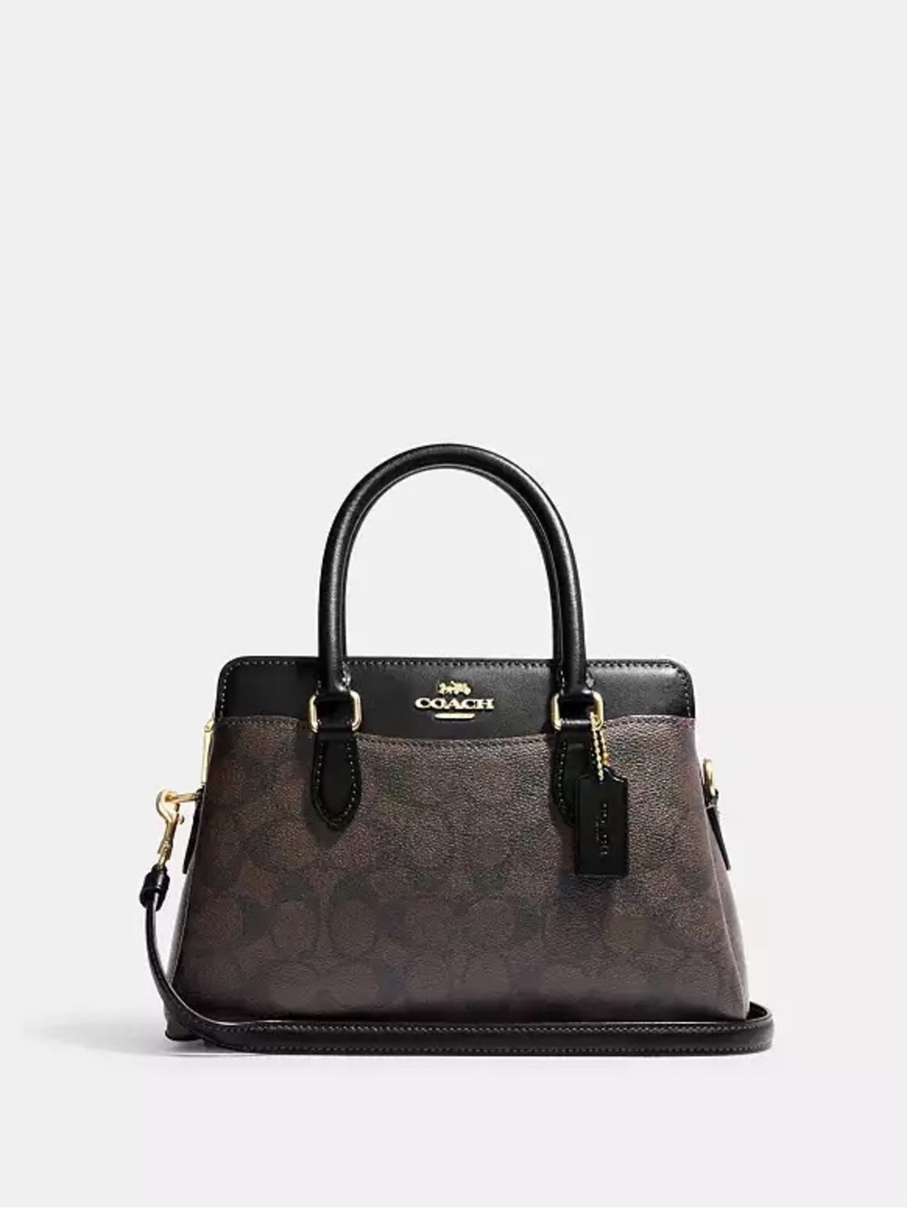 Coach Darcie Carryall in Signature Canvas Brown w Gold MSRP 498